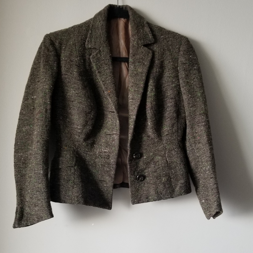 Olive Green Tweed Blazer